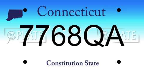 7768QA Connecticut License Plate