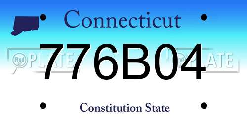 776B04 Connecticut License Plate