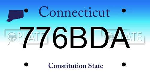 776BDA Connecticut License Plate