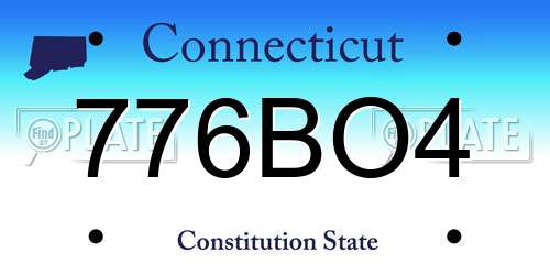 776BO4 Connecticut License Plate