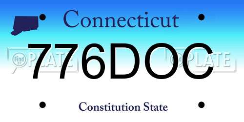 776DOC Connecticut License Plate