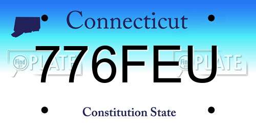 776FEU Connecticut License Plate