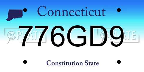 776GD9 Connecticut License Plate