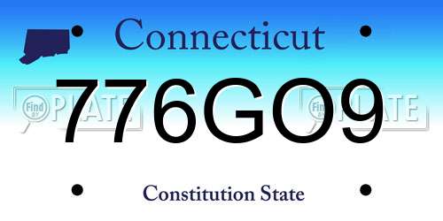 776GO9 Connecticut License Plate