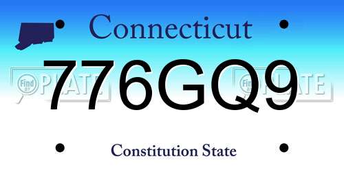 776GQ9 Connecticut License Plate