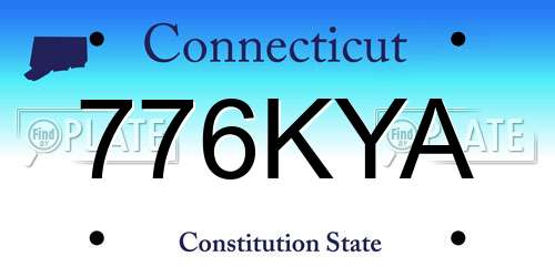 776KYA Connecticut License Plate