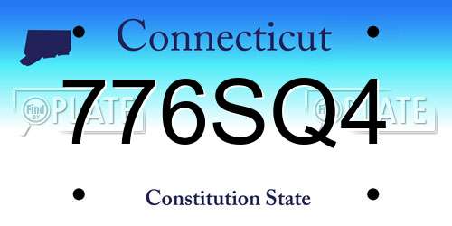 776SQ4 Connecticut License Plate