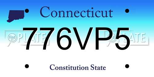 776VP5 Connecticut License Plate