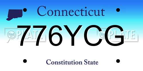 776YCG Connecticut License Plate