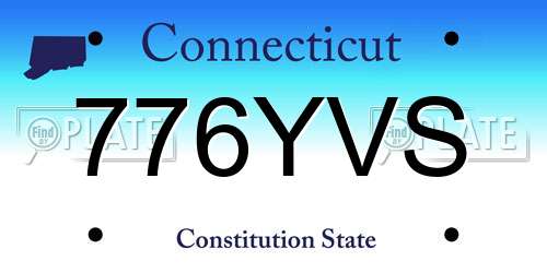 776YVS Connecticut License Plate