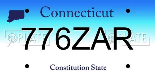 776ZAR Connecticut License Plate
