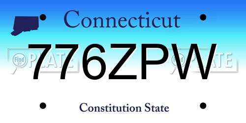 776ZPW Connecticut License Plate