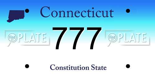 777 Connecticut License Plate