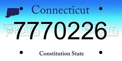 7770226 Connecticut License Plate