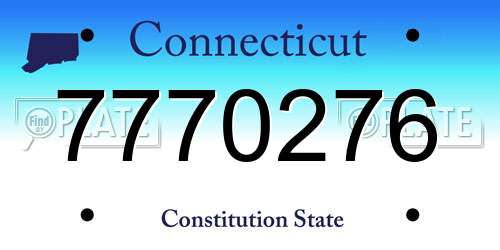 7770276 Connecticut License Plate