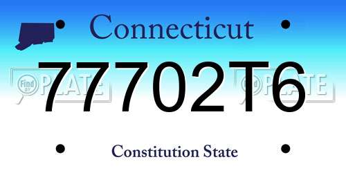 77702T6 Connecticut License Plate