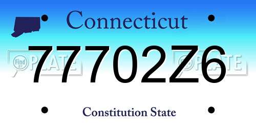 77702Z6 Connecticut License Plate