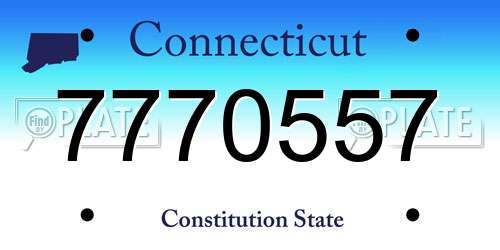 7770557 Connecticut License Plate