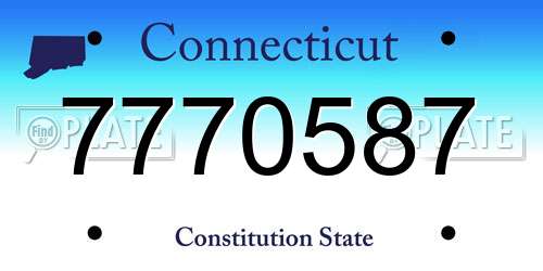 7770587 Connecticut License Plate