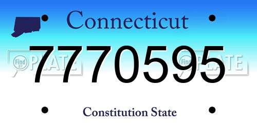 7770595 Connecticut License Plate