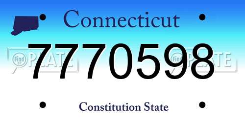 7770598 Connecticut License Plate