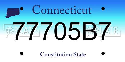 77705B7 Connecticut License Plate