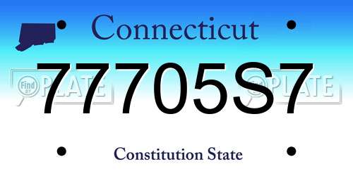 77705S7 Connecticut License Plate
