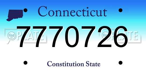 7770726 Connecticut License Plate