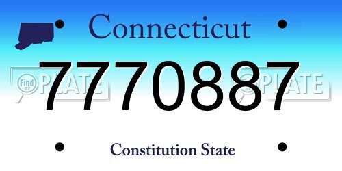 7770887 Connecticut License Plate