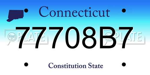 77708B7 Connecticut License Plate