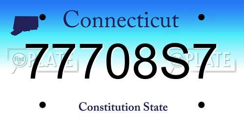 77708S7 Connecticut License Plate