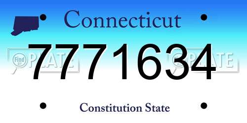 7771634 Connecticut License Plate
