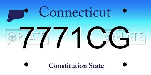 7771CG Connecticut License Plate