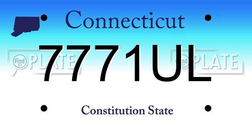 7771UL Connecticut License Plate