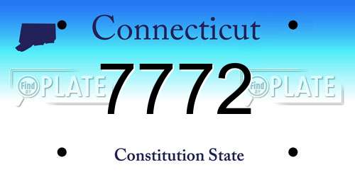 7772 Connecticut License Plate