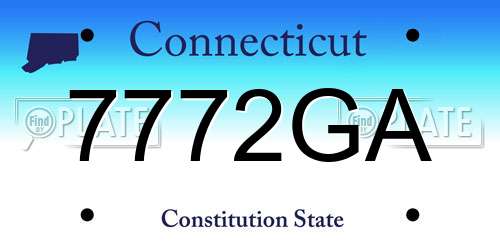 7772GA Connecticut License Plate