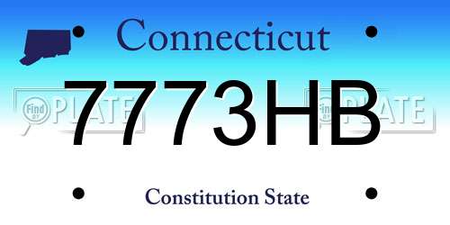 7773HB Connecticut License Plate