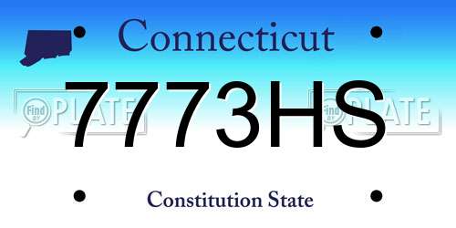 7773HS Connecticut License Plate