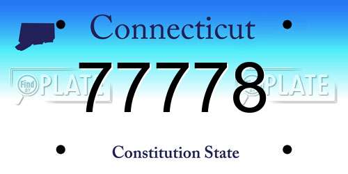 77778 Connecticut License Plate