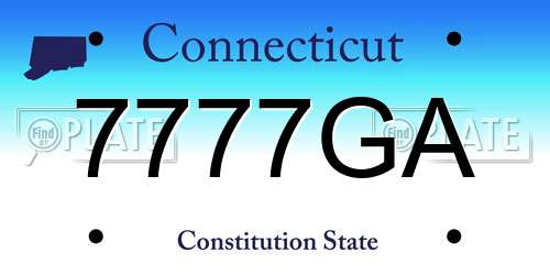 7777GA Connecticut License Plate