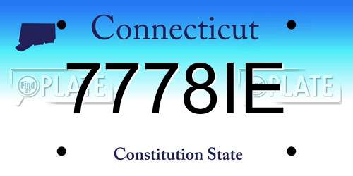 7778IE Connecticut License Plate