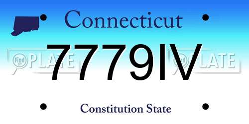 7779IV Connecticut License Plate