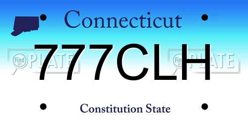 777CLH Connecticut License Plate