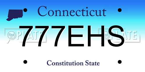 777EHS Connecticut License Plate