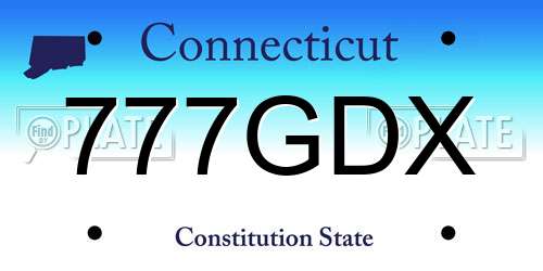 777GDX Connecticut License Plate