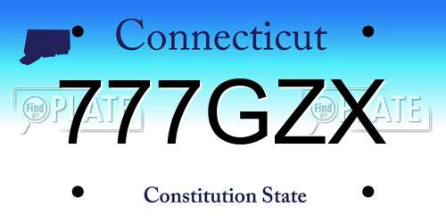 777GZX Connecticut License Plate