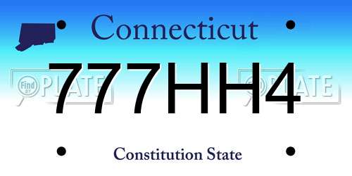 777HH4 Connecticut License Plate