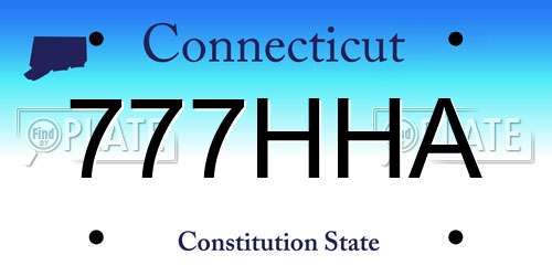 777HHA Connecticut License Plate