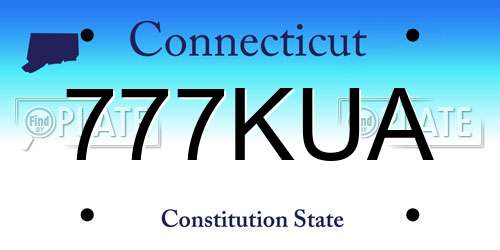 777KUA Connecticut License Plate