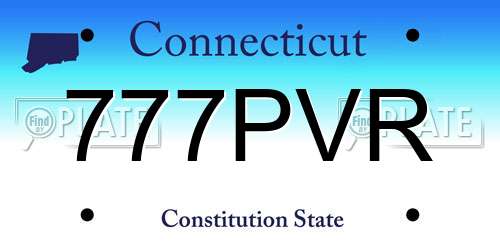 777PVR Connecticut License Plate